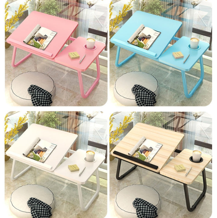 Bed Four-Speed Lifting Table Folding Laptop Desk  Adjustable Dormitory Lazy Table with Cup Holder, Size: 55x32x25cm(Aurora White) - free shipping - PMC Jewellery - Order now!