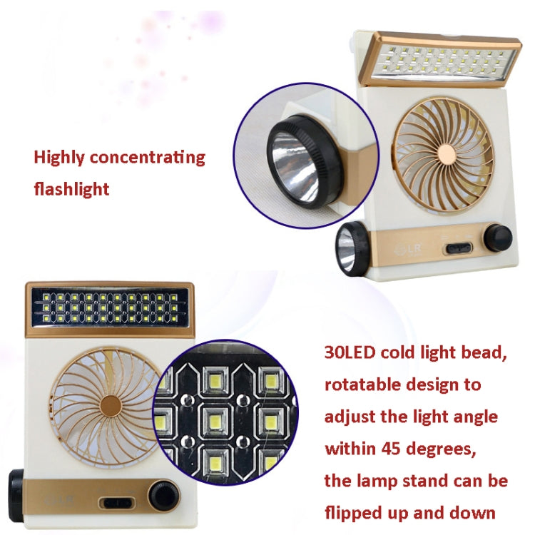 Four-In-One Solar Fan With Lamp Flashlight Function,CN Plug(Golden) - Electric Fans by PMC Jewellery | Online Shopping South Africa | PMC Jewellery | Buy Now Pay Later Mobicred