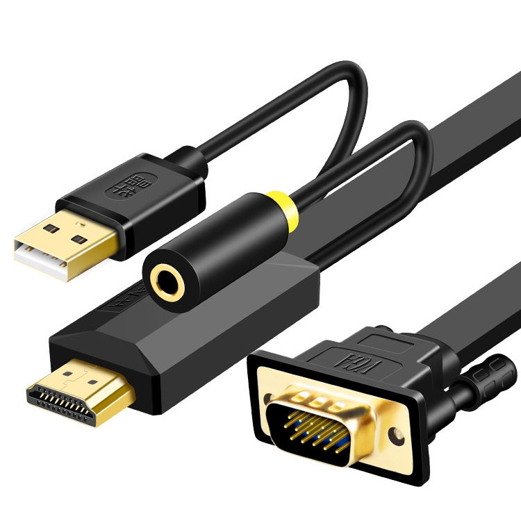 2m JH HV10 1080P HDMI to VGA Cable Projector TV Box Computer Notebook Industrial Display Adapter Cable - Cable by JH | Online Shopping South Africa | PMC TechLife | Buy Now Pay Later Mobicred