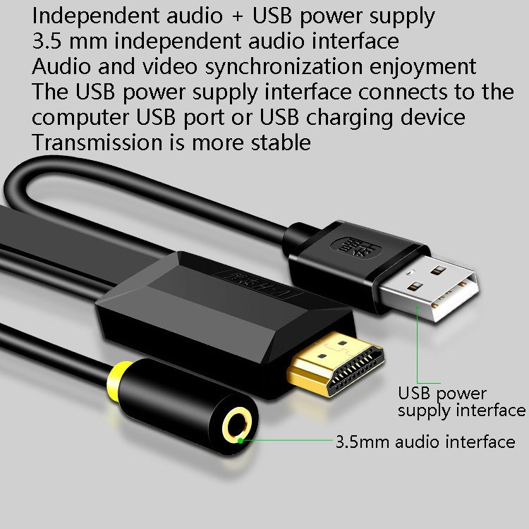10m JH HV10 1080P HDMI to VGA Cable Projector TV Box Computer Notebook Industrial Display Adapter Cable - free shipping - PMC Jewellery - Order now!