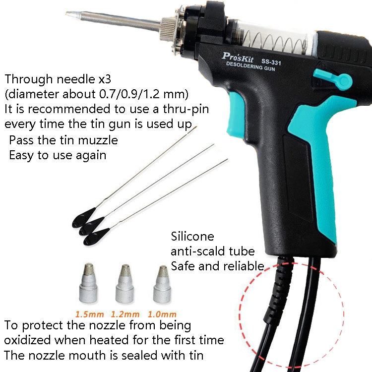 ProsKit SS-331H Electric Heat Tin Suction Device Fully Automatic Suction Pump Desoldering Machine - Soldering Iron Set by ProsKit | Online Shopping South Africa | PMC Jewellery