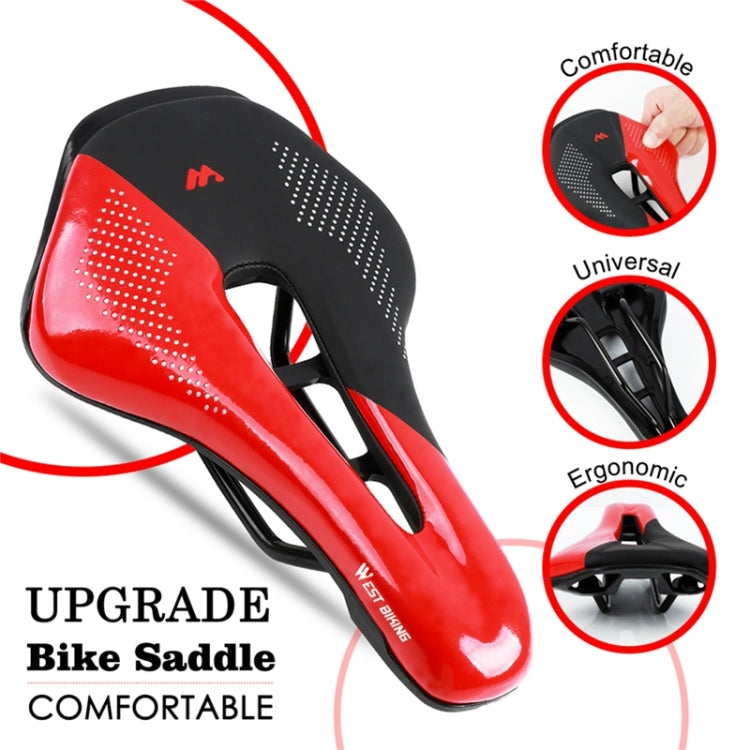 WEST BIKING Cycling Seat Hollow Breathable Comfortable Saddle Riding Equipment(Black White) - Bicycle Saddle by WEST BIKING | Online Shopping South Africa | PMc TechLife | Buy Now Pay Later Mobicred