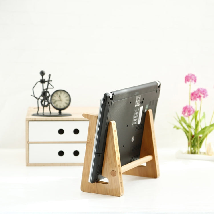 Medium  Bamboo Wood Computer Cooling Bracket Beech Wood Tablet Desktop Storage Rack - Laptop Stand by PMC Jewellery | Online Shopping South Africa | PMC Jewellery | Buy Now Pay Later Mobicred