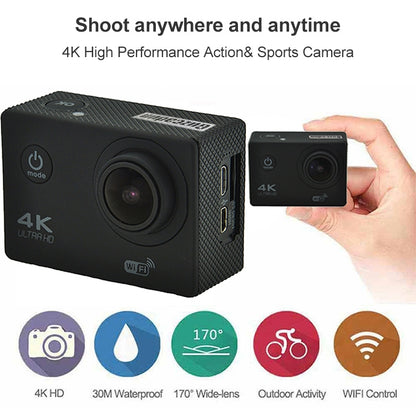 WIFI Waterproof Action Camera Cycling 4K camera Ultra Diving  60PFS Camera Helmet bicycle Cam underwater Sports 1080P Camera(Black) - Children Cameras by PMC Jewellery | Online Shopping South Africa | PMC Jewellery | Buy Now Pay Later Mobicred