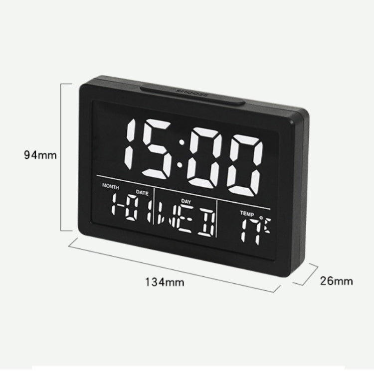 Large Screen LED Clock Bedside Multifunctional Electronic Alarm Clock(White Shell White Light) - Alarm Clocks by PMc TechLife | Online Shopping South Africa | PMc TechLife | Buy Now Pay Later Mobicred