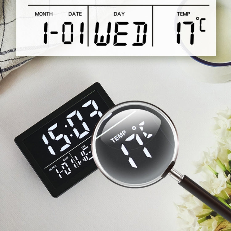 Large Screen LED Clock Bedside Multifunctional Electronic Alarm Clock(White Shell White Light) - Alarm Clocks by PMc TechLife | Online Shopping South Africa | PMc TechLife | Buy Now Pay Later Mobicred