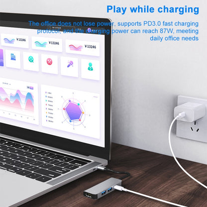 BYL-2011 4 In 1 USB-C / Type-C To 4K HDMI + USB 3.0 + USB 2.0 + PD USB-C / Type-C Charging Ports Multifunctional HUB Docking Station - USB HUB by PMC Jewellery | Online Shopping South Africa | PMC Jewellery | Buy Now Pay Later Mobicred