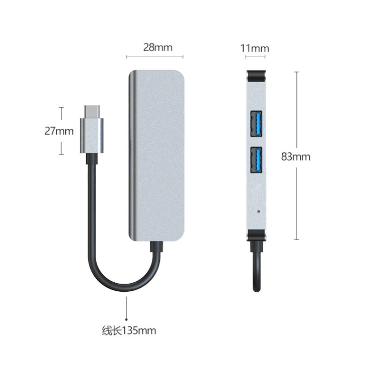 3 In 1 USB-C / Type-C To 4K HDMI + 2 USB 3.0 Ports Multifunctional HUB Docking Station - USB HUB by PMC Jewellery | Online Shopping South Africa | PMC Jewellery | Buy Now Pay Later Mobicred