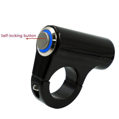 Motorcycle Electric Car Modified Accessories Faucet Handlebar Aluminum Alloy Speaker Large Light Shot Lamp Switch(Blue Light Self-lock Protruding Button 5 Line) - Electrical System by PMC Jewellery | Online Shopping South Africa | PMC Jewellery | Buy Now Pay Later Mobicred