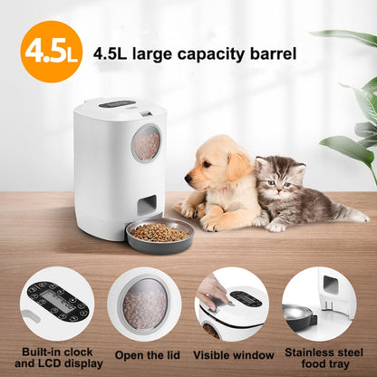 4.5L Smart Pet Cat Dog Bowl Food Automatic Dispenser Feeder  With Timer Auto Electronic Feeder With Metal Food Tray, Specification: EU Plug - Food Bowls by PMC Jewellery | Online Shopping South Africa | PMC Jewellery