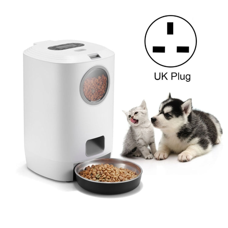 4.5L Smart Pet Cat Dog Bowl Food Automatic Dispenser Feeder  With Timer Auto Electronic Feeder With Metal Food Tray, Specification: UK Plug - Food Bowls by PMC Jewellery | Online Shopping South Africa | PMC Jewellery