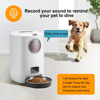 4.5L Smart Pet Cat Dog Bowl Food Automatic Dispenser Feeder  With Timer Auto Electronic Feeder With Metal Food Tray, Specification: UK Plug - Food Bowls by PMC Jewellery | Online Shopping South Africa | PMC Jewellery