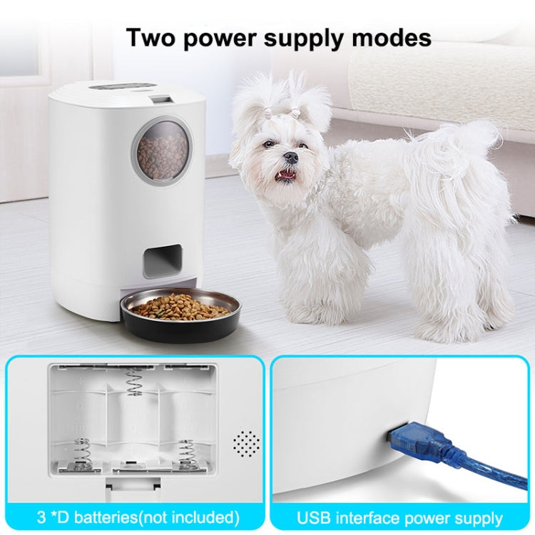 4.5L Smart Pet Cat Dog Bowl Food Automatic Dispenser Feeder  With Timer Auto Electronic Feeder With Metal Food Tray, Specification: UK Plug - Food Bowls by PMC Jewellery | Online Shopping South Africa | PMC Jewellery