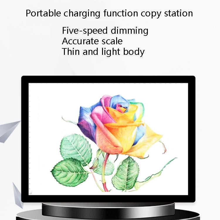 A4-D26  Charging Copy Table Soft Light Eye Protection Edging Copy Board Drawing Board(White) -  by PMC Jewellery | Online Shopping South Africa | PMC Jewellery | Buy Now Pay Later Mobicred