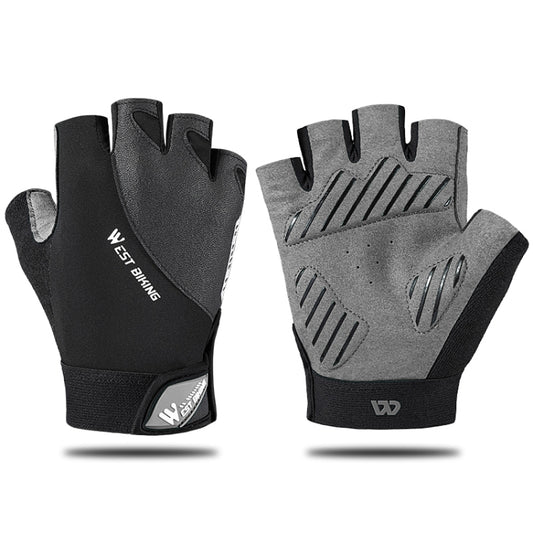 WEST BIKING YP0211210 Mountain Cycling Gloves Half Finger Breathable Anti-Slip Gloves Riding Equipment, Size: L(Dark Grey) - Cycling Gloves by WEST BIKING | Online Shopping South Africa | PMC Jewellery | Buy Now Pay Later Mobicred