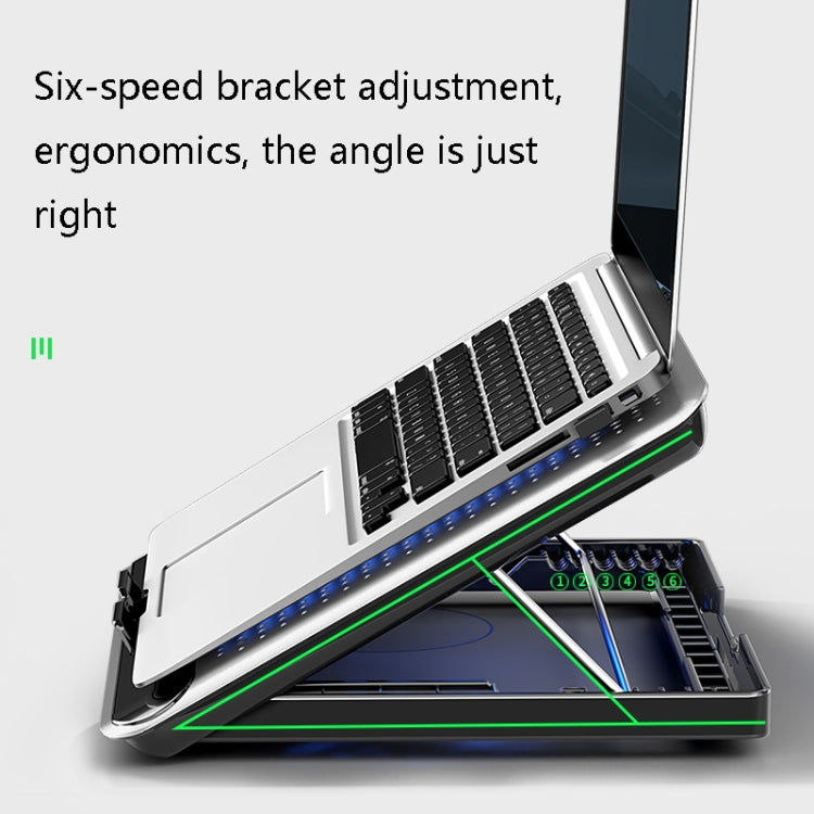 NUOXI Q5 Notebook Radiator Base Computer Aluminum Alloy Plate Pad Fan Bracket(Silver) - Cooling Pads by NUOXI | Online Shopping South Africa | PMC Jewellery | Buy Now Pay Later Mobicred