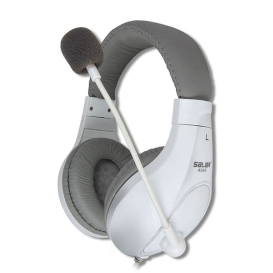 Salar A566 Subwoofer Gaming Headset with Microphone, Cable Length: 2.3m(White) - Multimedia Headset by Salar | Online Shopping South Africa | PMC Jewellery | Buy Now Pay Later Mobicred