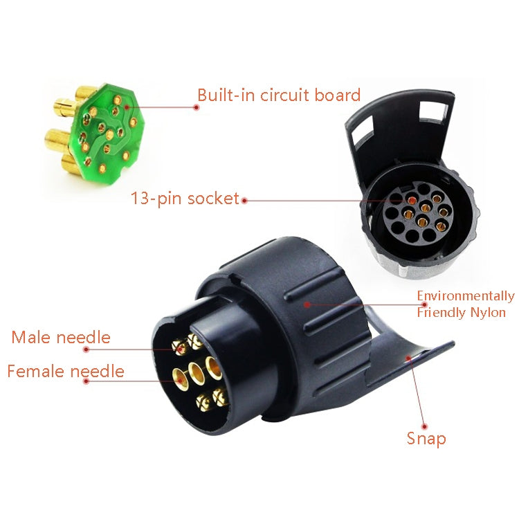 TS170E-Z 12V Car Resistance Trailer Plug Socket Trailer Tester Connector Recorder With 2 Conversion Heads EU Plug - Electronic Test by PMC Jewellery | Online Shopping South Africa | PMC Jewellery | Buy Now Pay Later Mobicred