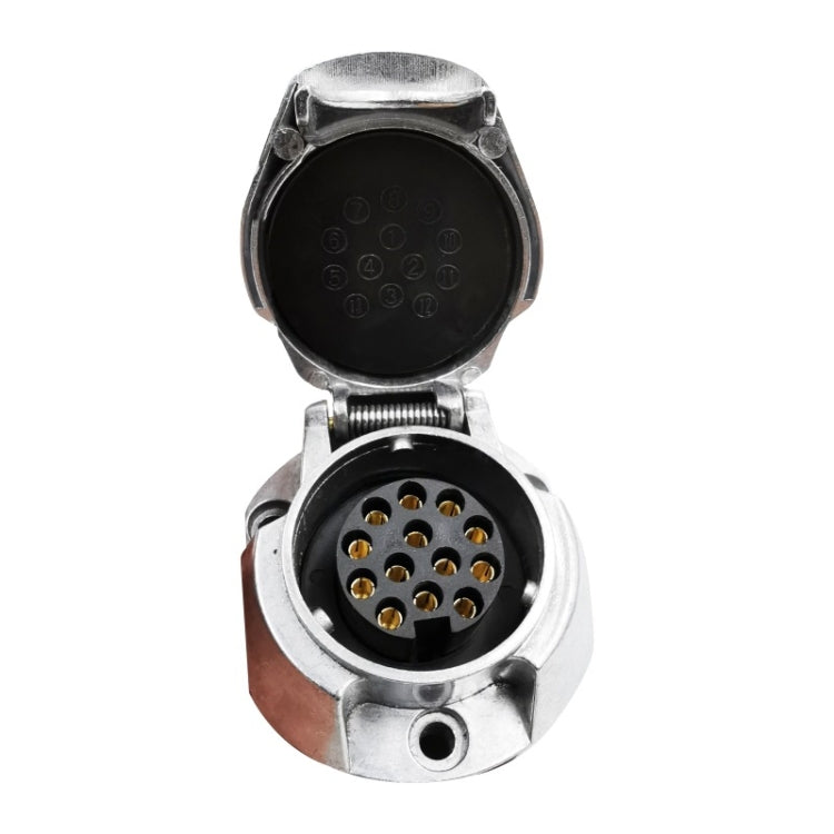 VS1131E 13P 12V Aluminum Alloy Trailer Plug Socket EU Plug - Terminal connectors by PMC Jewellery | Online Shopping South Africa | PMC Jewellery | Buy Now Pay Later Mobicred