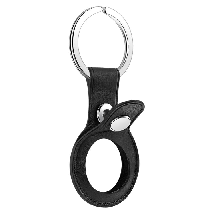 Anti-scratch Top-layer Cowhide Leather Protective Cover with Hanging Buckle for AirTag(Black) - Other by PMc TechLife | Online Shopping South Africa | PMc TechLife | Buy Now Pay Later Mobicred