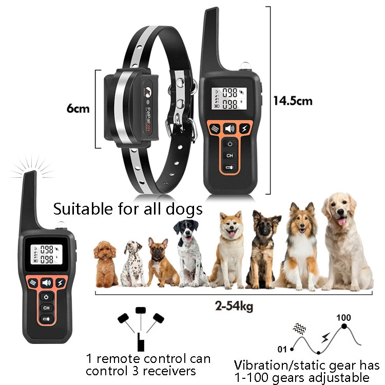PaiPaitek PD529 Remote Control Dog Training Device Voice Control Anti-Barking Device Dog Training Device(Yellow) - Training Aids by PaiPaitek | Online Shopping South Africa | PMC Jewellery | Buy Now Pay Later Mobicred