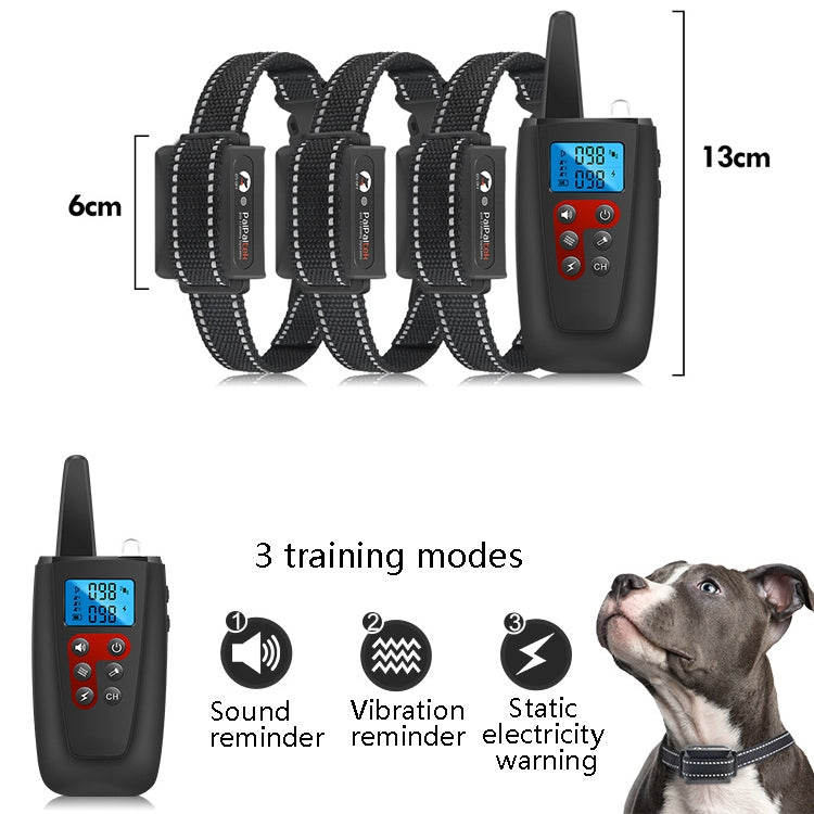 PaiPaitek PD526-3 Anti-Barking Device Dog Electric Shock Collar Training Dog Remote Control Pet Training Equipment - Training Aids by PaiPaitek | Online Shopping South Africa | PMC Jewellery | Buy Now Pay Later Mobicred