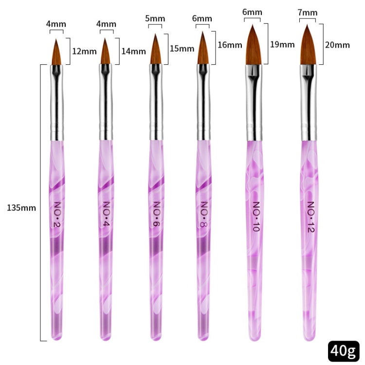 Acrylic Crystal Pen Drawing Pen Nail Brush Set(Purple) - Nail Art Equipment by PMC Jewellery | Online Shopping South Africa | PMC Jewellery | Buy Now Pay Later Mobicred