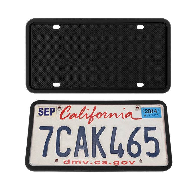 2 Sets Waterproof Rustproof Non-damaging Car Paint Silicone License Plate Frame, Specification: Black - License Plate Covers & Frames by PMC Jewellery | Online Shopping South Africa | PMC Jewellery | Buy Now Pay Later Mobicred