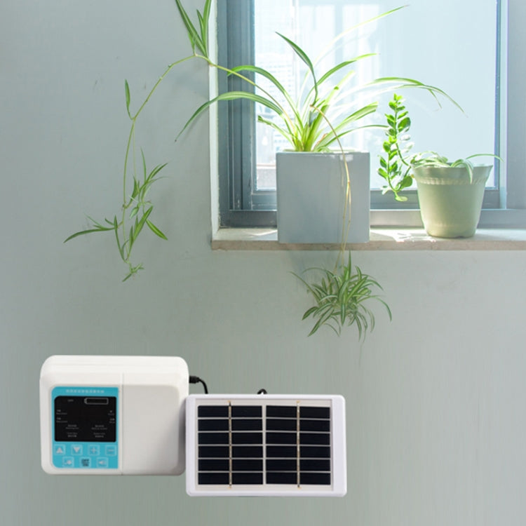 G89456 Solar Intelligent Voice Timing Automatic Flower Watering Device Lazy Plant Dripper, Specification: Double Pump 15 Sets 10M Tube(White) - Watering & Irrigation by PMc TechLife | Online Shopping South Africa | PMc TechLife | Buy Now Pay Later Mobicred