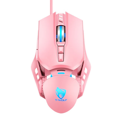 T-WOLF G530 USB Interface 7-Buttons 6400 DPI Wired Mouse Mechanical Gaming Macro Definition 4-Color Breathing Light Gaming Mouse, Cable Length: 1.5m( Pink) - Wired Mice by T-WOLF | Online Shopping South Africa | PMC Jewellery | Buy Now Pay Later Mobicred