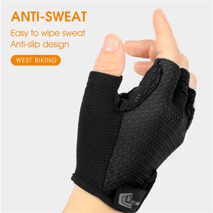 WEST BIKING YP0211218 Cycling Breathable Short Gloves Non-Slip Half Finger Gloves, Size: 2XL(Black) - Cycling Gloves by WEST BIKING | Online Shopping South Africa | PMC Jewellery