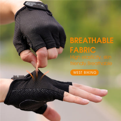 WEST BIKING YP0211218 Cycling Breathable Short Gloves Non-Slip Half Finger Gloves, Size: 2XL(Black) - Cycling Gloves by WEST BIKING | Online Shopping South Africa | PMC Jewellery