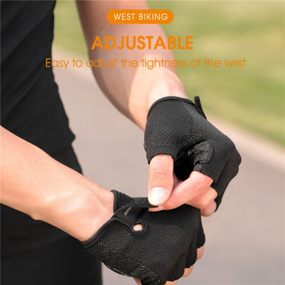 WEST BIKING YP0211218 Cycling Breathable Short Gloves Non-Slip Half Finger Gloves, Size: 2XL(Black) - Cycling Gloves by WEST BIKING | Online Shopping South Africa | PMC Jewellery