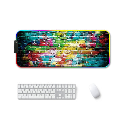 300x350x3mm F-01 Rubber Thermal Transfer RGB Luminous Non-Slip Mouse Pad(Colorful Brick) - Mouse Pads by PMC Jewellery | Online Shopping South Africa | PMC Jewellery | Buy Now Pay Later Mobicred