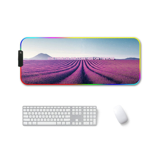 350x600x3mm F-01 Rubber Thermal Transfer RGB Luminous Non-Slip Mouse Pad(Lavender) - Mouse Pads by PMC Jewellery | Online Shopping South Africa | PMC Jewellery | Buy Now Pay Later Mobicred