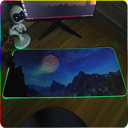 350x600x4mm F-01 Rubber Thermal Transfer RGB Luminous Non-Slip Mouse Pad(Glasses Cat) - Mouse Pads by PMC Jewellery | Online Shopping South Africa | PMC Jewellery | Buy Now Pay Later Mobicred