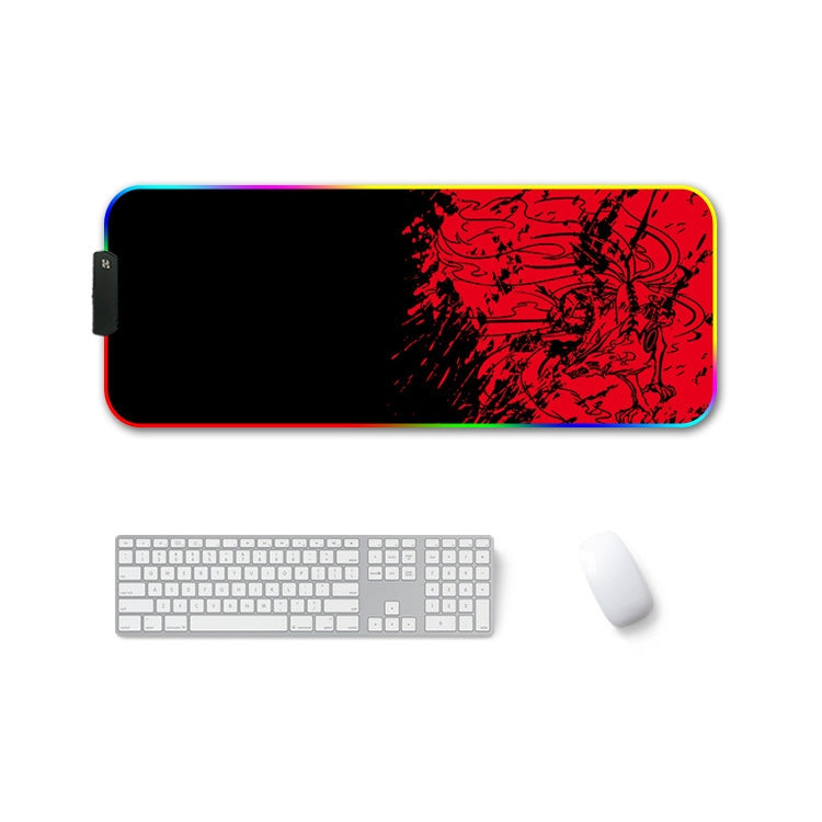 350x900x4mm F-01 Rubber Thermal Transfer RGB Luminous Non-Slip Mouse Pad(Red Fox) - Mouse Pads by PMC Jewellery | Online Shopping South Africa | PMC Jewellery | Buy Now Pay Later Mobicred