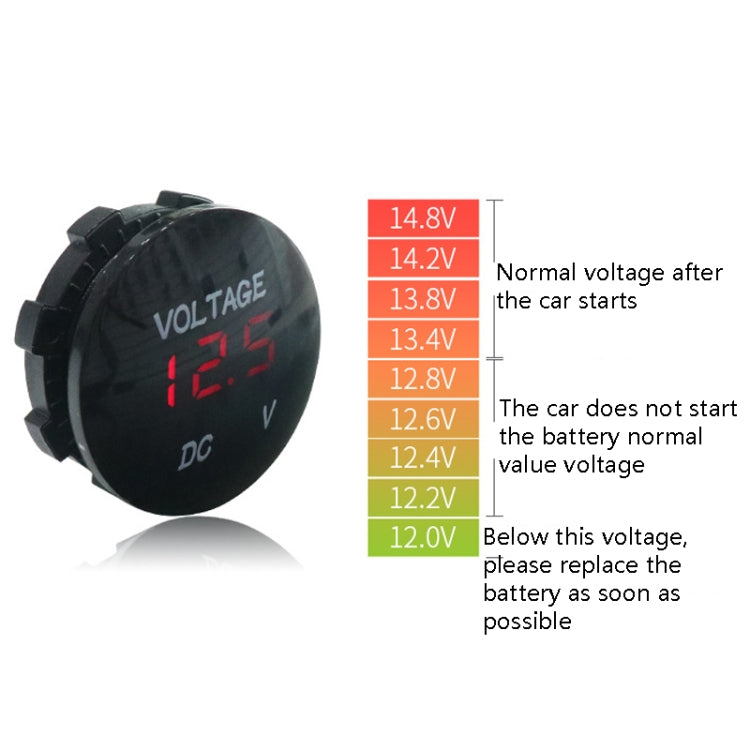 DC12-24V Automotive Battery DC Digital Display Voltage Meter Modified Measuring Instrument(Orange Light) - Clocks & Car Meters by PMC Jewellery | Online Shopping South Africa | PMC Jewellery | Buy Now Pay Later Mobicred