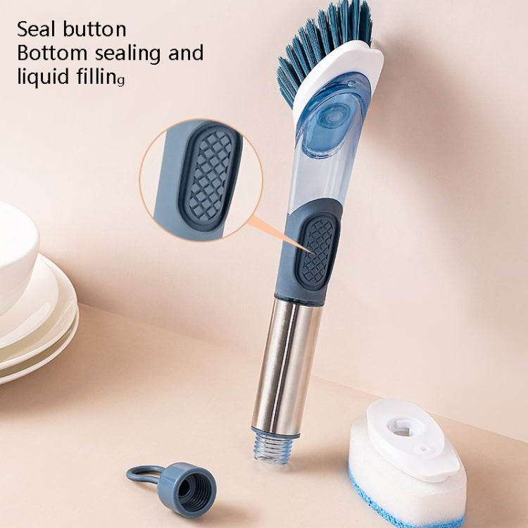 Kitchen Oil Dirty Pan Brush Can Add Detergent Sponge Brush Long Handle Cleaning Brush(Gray) - Cleaning Tools by PMc TechLife | Online Shopping South Africa | PMc TechLife | Buy Now Pay Later Mobicred