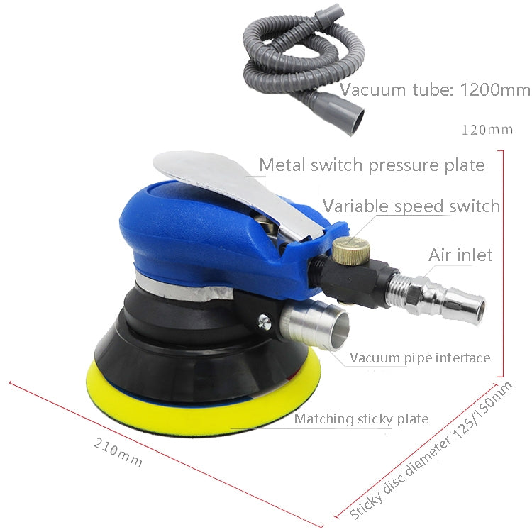 Pneumatic Sandpaper Machine Car Polishing Machine Grinding Machine Waxing Machine, Model: 5inch Vacuum - Polishing Machine & Accessories by PMC TechLife | Online Shopping South Africa | PMC TechLife | Buy Now Pay Later Mobicred