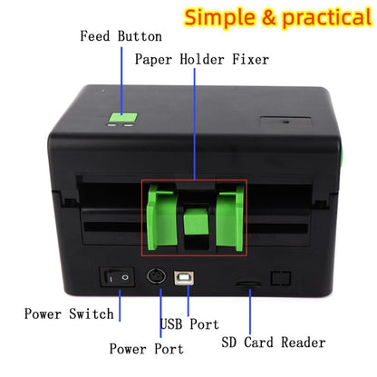 Xprinter XP-108B 4 Inch 108mm Label Printer Thermal Barcode Printer , Model: USB + Bluetooth Version - Printer by Xprinter | Online Shopping South Africa | PMC Jewellery | Buy Now Pay Later Mobicred