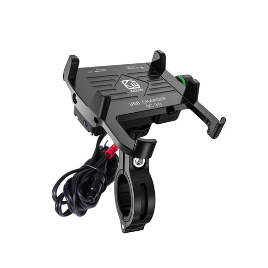 Kewig M6-S 12V Motorcycle Waterproof Aluminum Alloy Mobile Phone Bracket With QC3.0 Fast Charging(Black) - Holder by Kewig | Online Shopping South Africa | PMC Jewellery | Buy Now Pay Later Mobicred