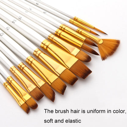 Zhu Ting Student Nylon Wool Multifunctional Watercolor Brush(13 PCS/Set Pearl White) - Art Supplies by PMC Jewellery | Online Shopping South Africa | PMC Jewellery