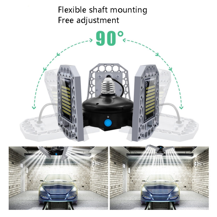 100W LED Industrial Mining Light Waterproof Light Sensor Folding Tri-Leaf Garage Lamp(White Light) - Special Engineering Lighting by PMc TechLife | Online Shopping South Africa | PMc TechLife | Buy Now Pay Later Mobicred