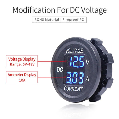 2 In 1 Modified Car Double Digital Voltage Current Table Measuring Instrument(Green Light) - Clocks & Car Meters by PMC Jewellery | Online Shopping South Africa | PMC Jewellery | Buy Now Pay Later Mobicred