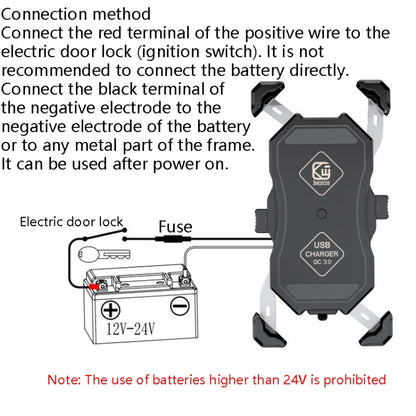 Kewig Motorcycle Outdoor Riding Four-Claw Fixed Mobile Phone Bracket QC3.0 Fast Charging Waterproof Holder(M11-B) - Holder by Kewig | Online Shopping South Africa | PMC Jewellery | Buy Now Pay Later Mobicred