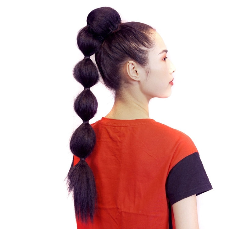 Bubble Shape Fluffy Curly Hair Drawstring Net Bag Fake Ponytail(Black 1B #) - free shipping - PMC TechLife - Order now!