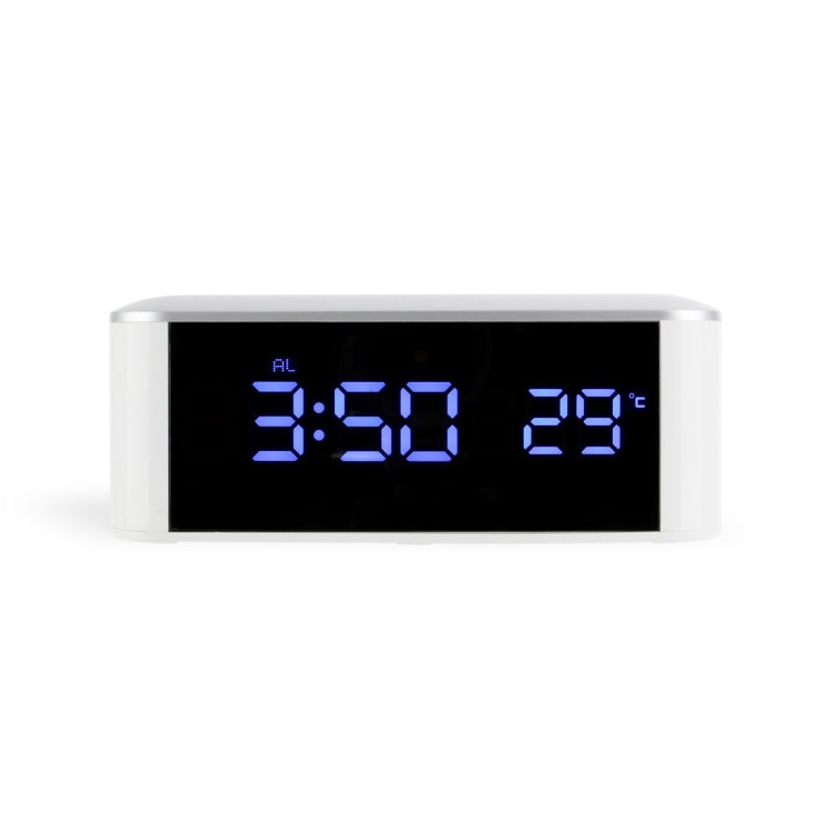 Home LED Mirror Multifunction Electronic Clock Mirror Clock Household Thermometer(Blue Word) - Alarm Clocks by PMc TechLife | Online Shopping South Africa | PMc TechLife | Buy Now Pay Later Mobicred