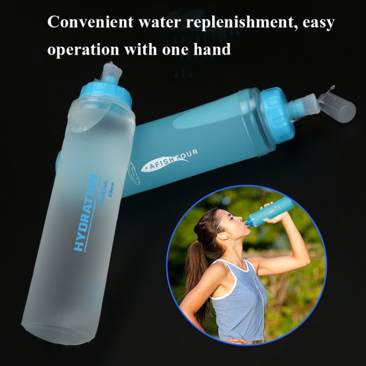 AFISHTOUR TPU Outdoor Sports Soft Water Bag Marathon Water Bottle Folding Water Bag, Capacity: 400ml (Transparent) - Kettles by AFISHTOUR | Online Shopping South Africa | PMC Jewellery