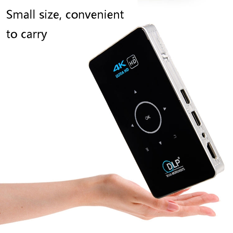 C6 2GB+32GB Android Smart DLP HD Projector Mini Wireless Projector, UK Plug (White) - Mini Projector by PMC Jewellery | Online Shopping South Africa | PMC Jewellery | Buy Now Pay Later Mobicred